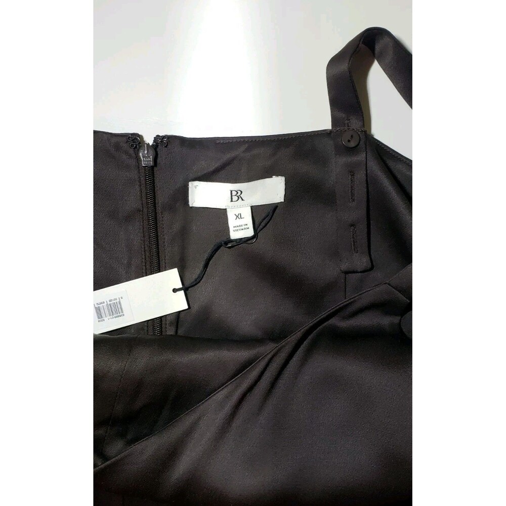 Banana Republic Italian Satin Wide-Leg Jumpsuit Size XL Viscose Wool Dark Brown - Picture 5 of 12